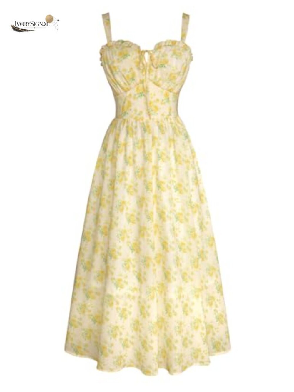Floral Corset Maxi Dress Summer Square Neck Adjustable Straps A-Line